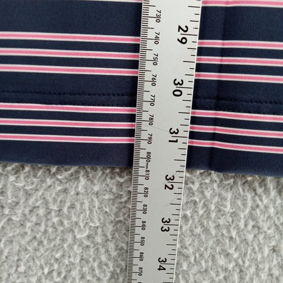 Footjoy Shirt Large Pink Stripe Lisle Golf Moisture Wick Antimicrobial Polo - Picture 9 of 11